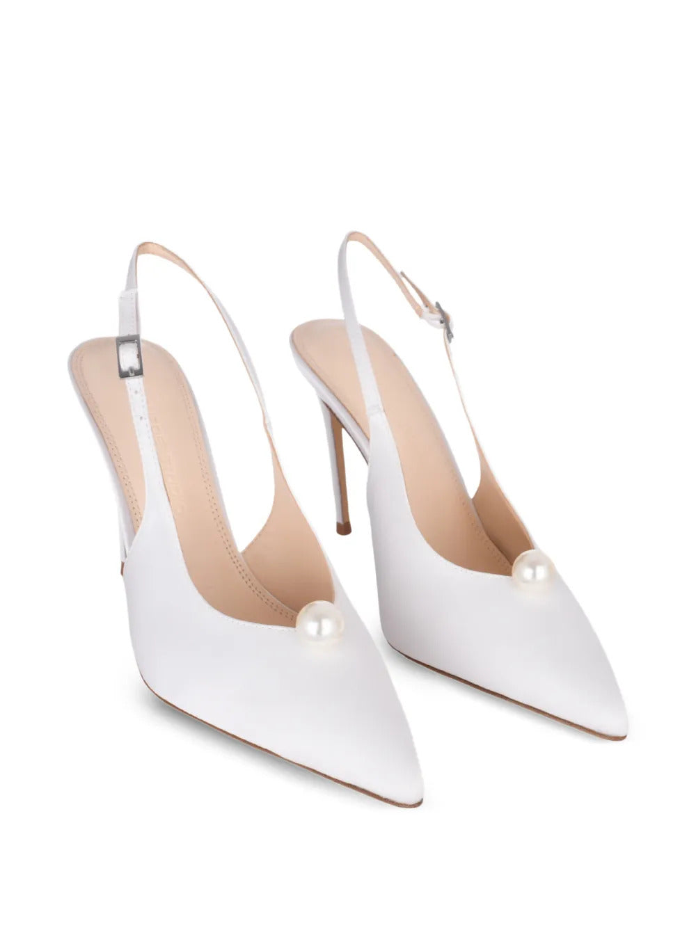 BLACK SUEDE STUDIO Reina point-toe slingback pumps