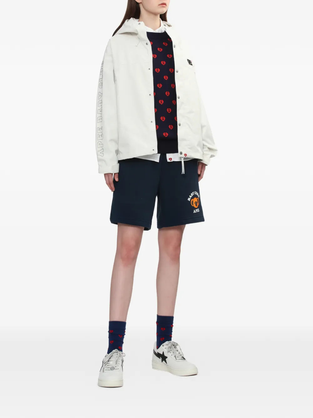 A BATHING APE®  hooded logo jacket