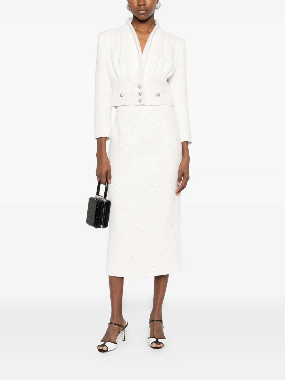 Alessandra Rich  embellished-button cropped jacket