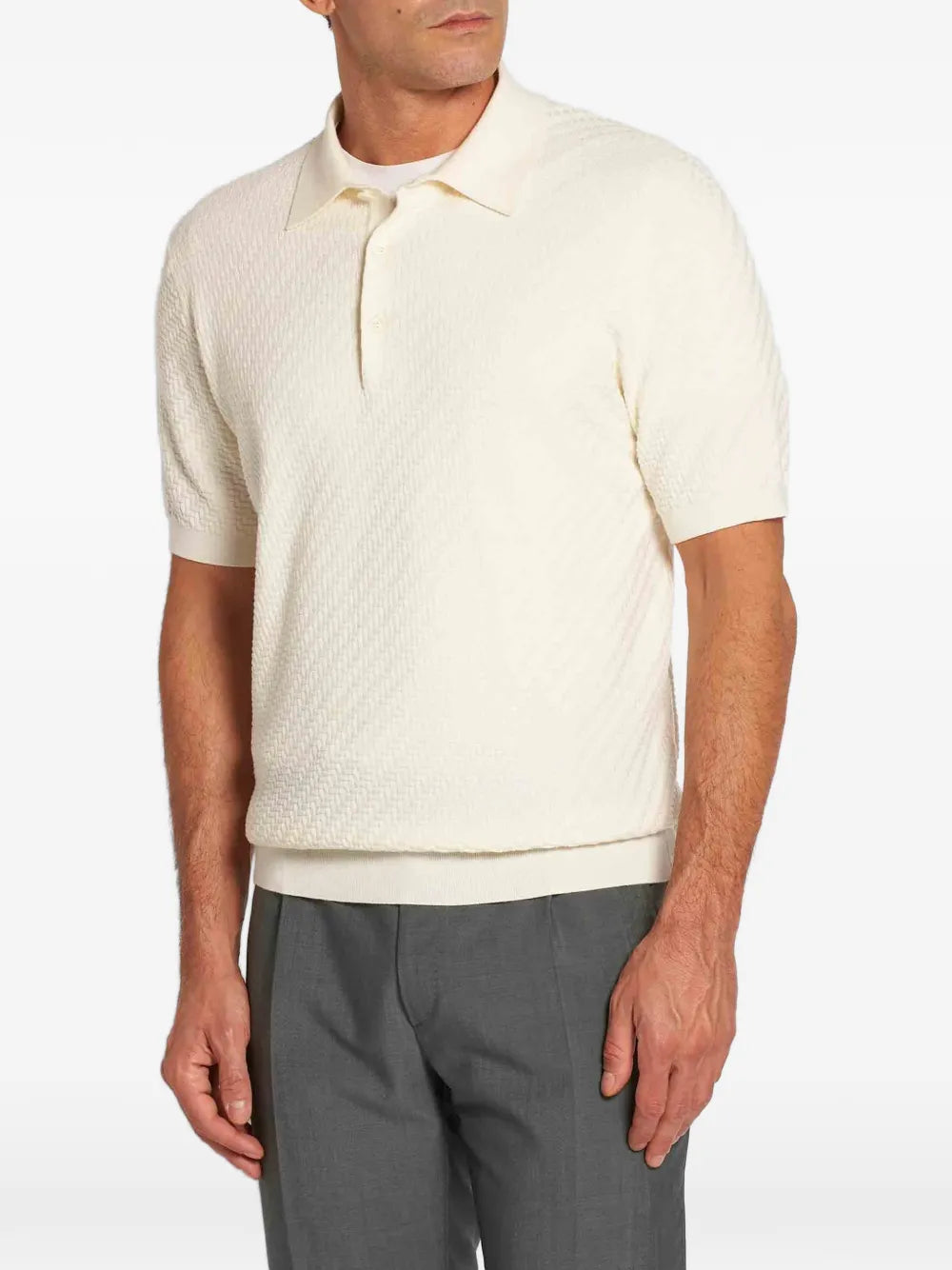 Brioni  weaving short-sleeve polo shirt