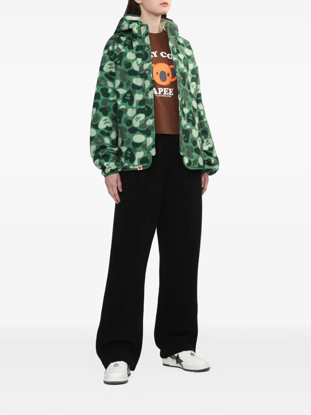 A BATHING APE®  camouflage hooded jacket