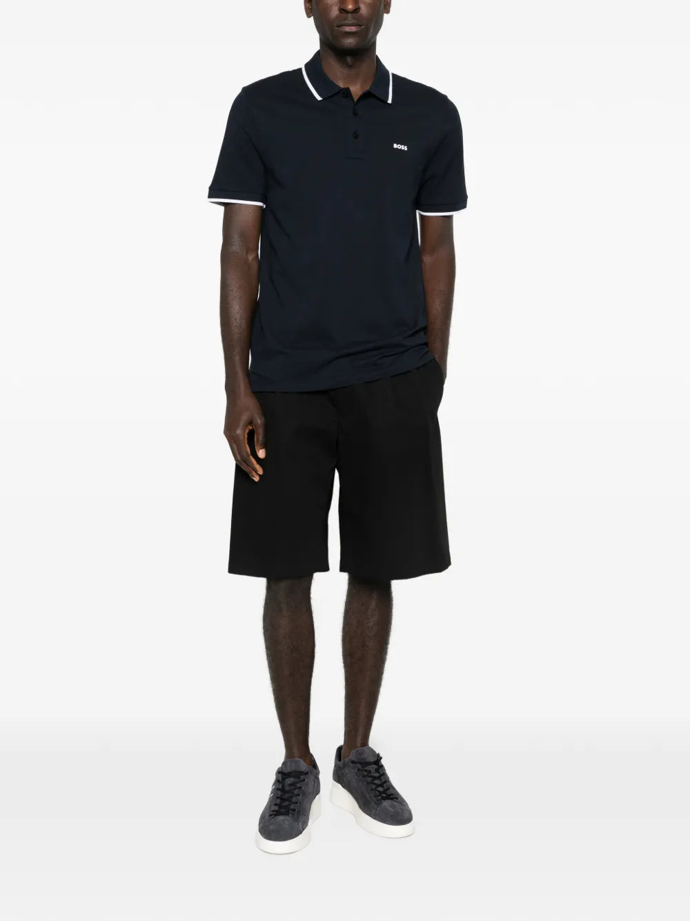BOSS  tipped short-sleeve polo shirt