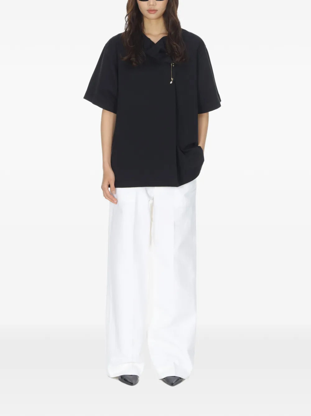 Carven kilt-pin T-shirt