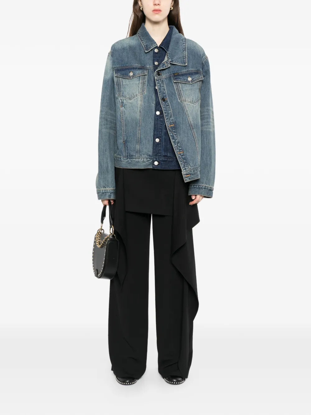 Andersson Bell  asymmetric layered denim jacket