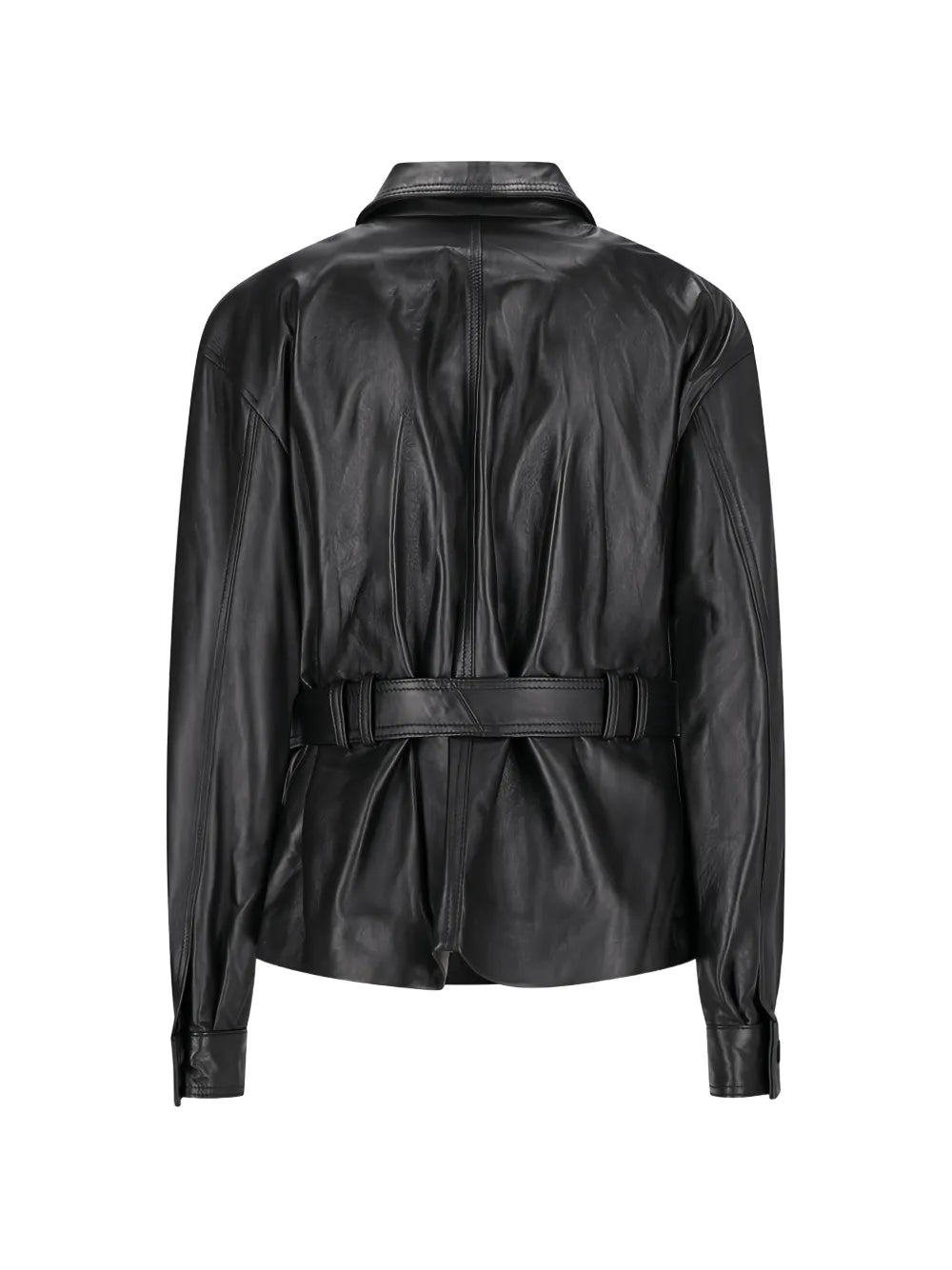 Alessandra Rich belted leather jacket