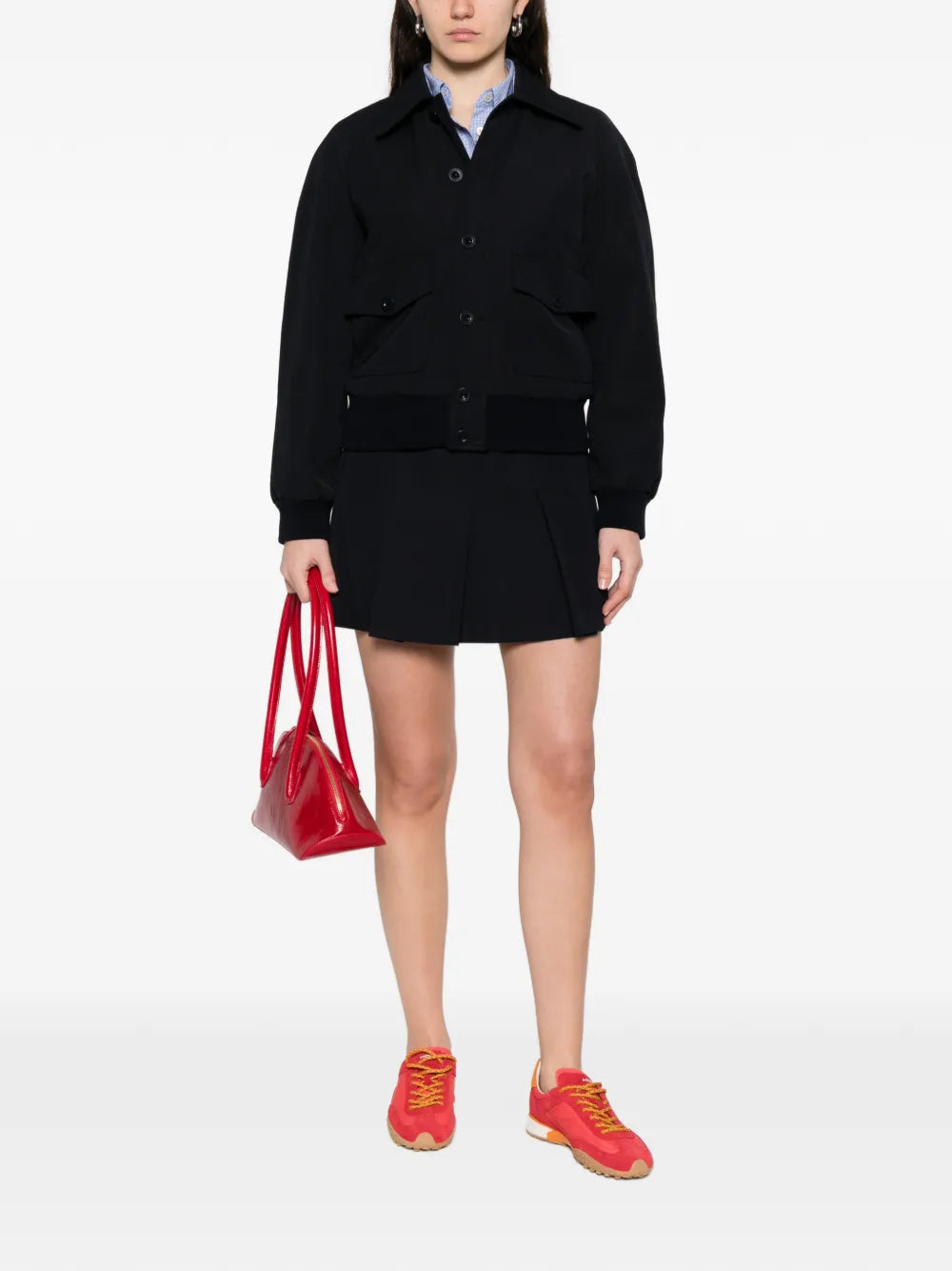 A.P.C. patch-pocket collared bomber jacket