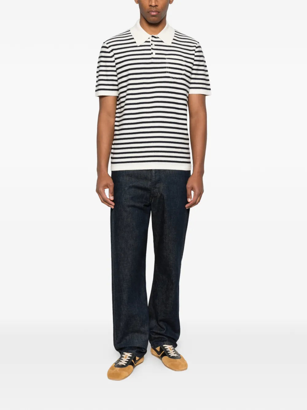 A.P.C. striped pocket polo shirt