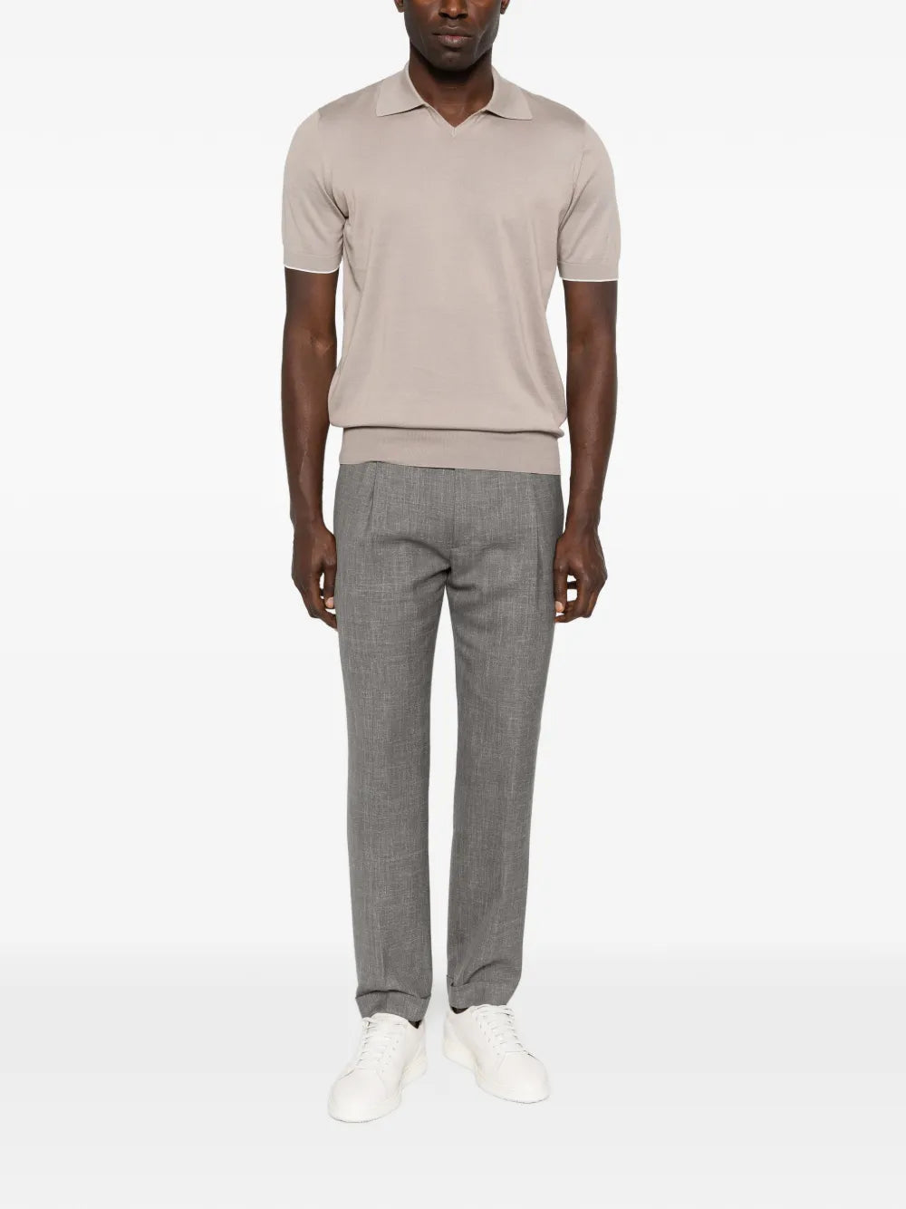 Brunello Cucinelli  V-neck short-sleeve polo shirt