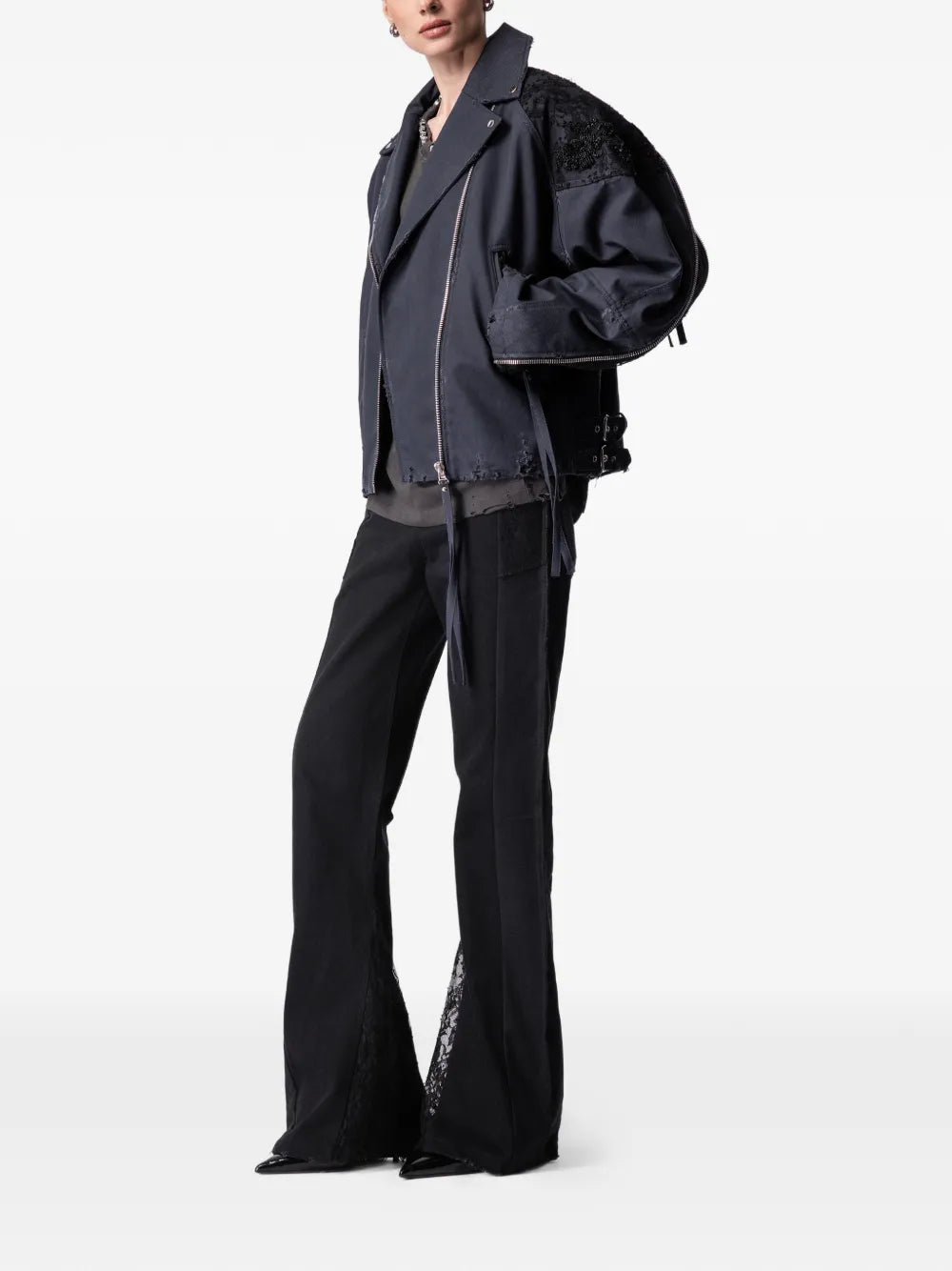 ARTICLE TEN lace-panelling jacket