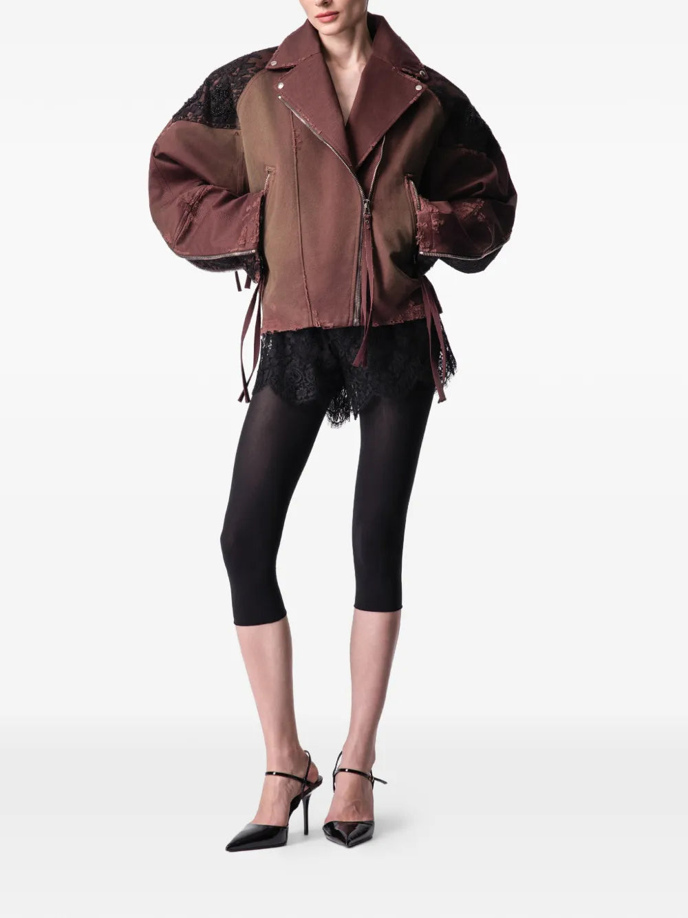 ARTICLE TEN lace-panelling jacket - Image 4