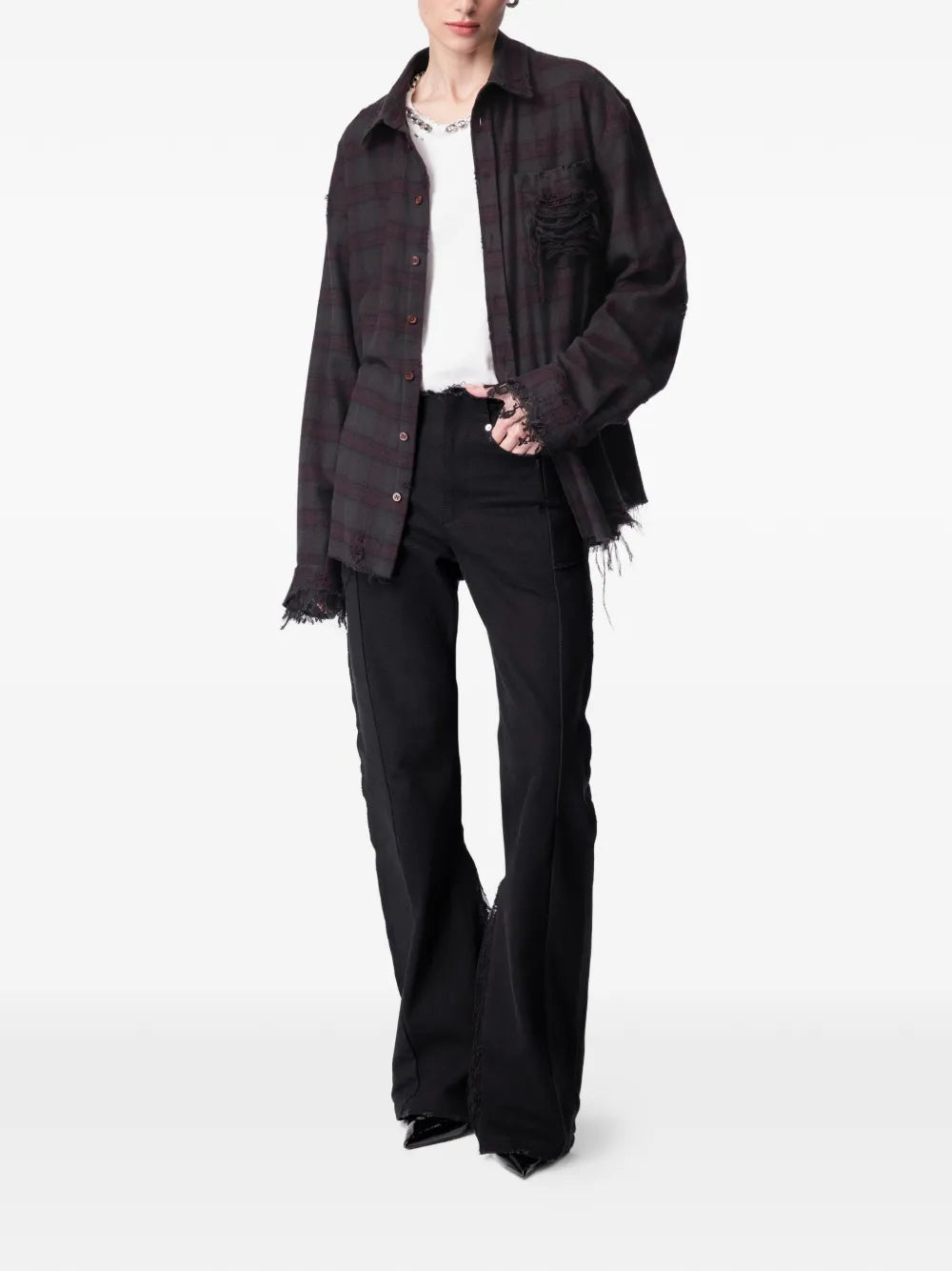 ARTICLE TEN plaid cotton shirt