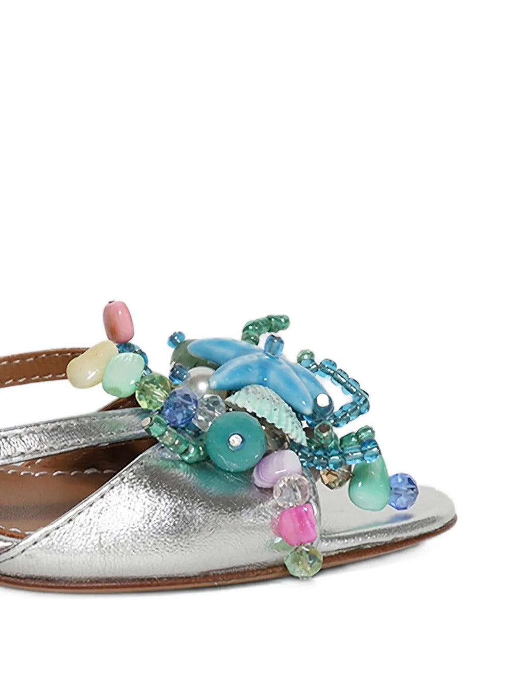 Alameda Turquesa  beaded-embellishment mules