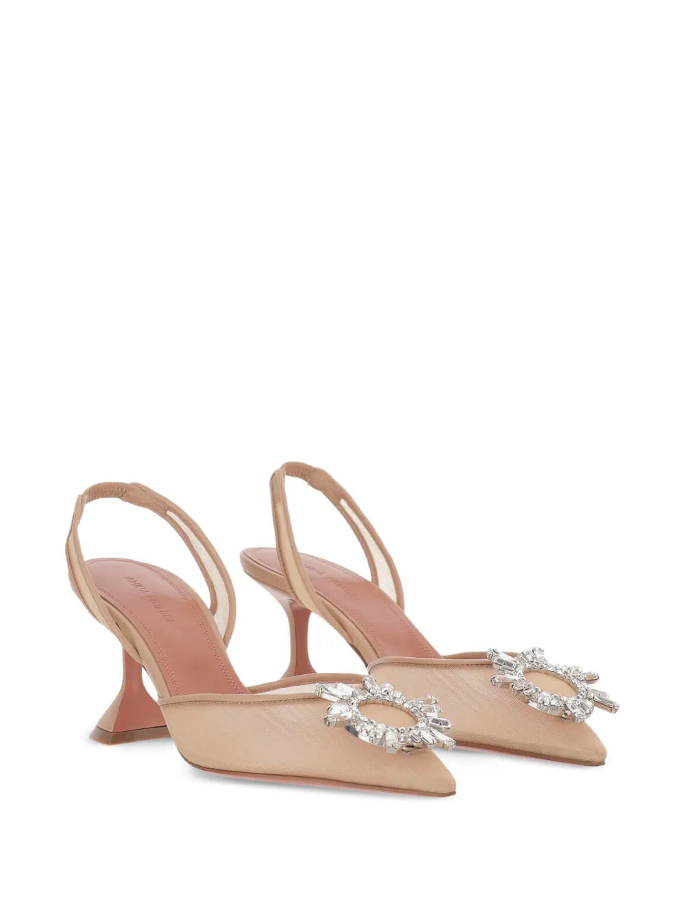 Amina Muaddi  brooch-embellishment sling pumps