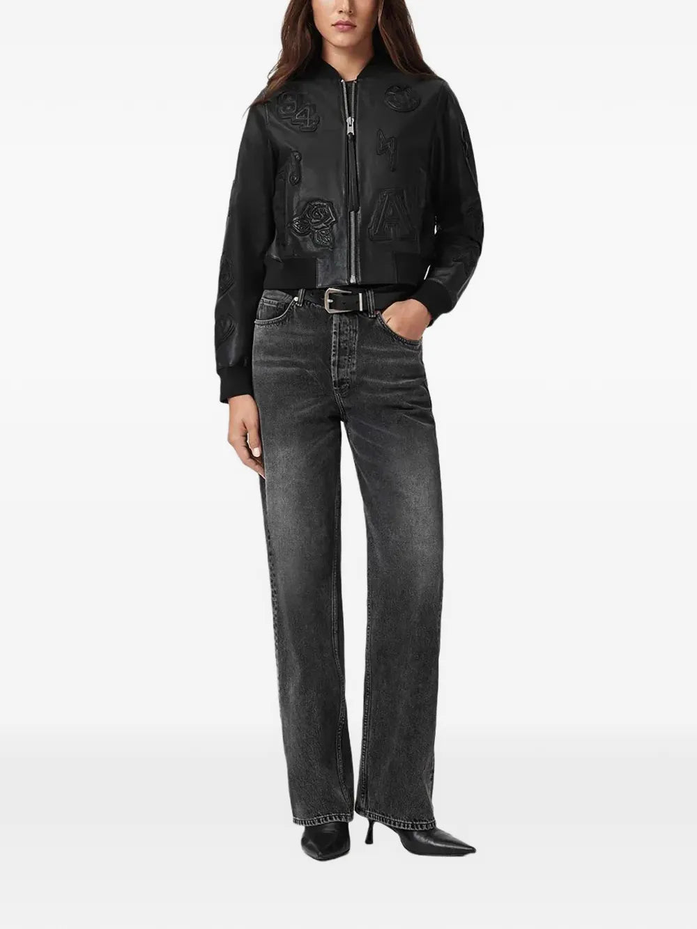 AllSaints  Orten 94 appliquéd bomber jacket