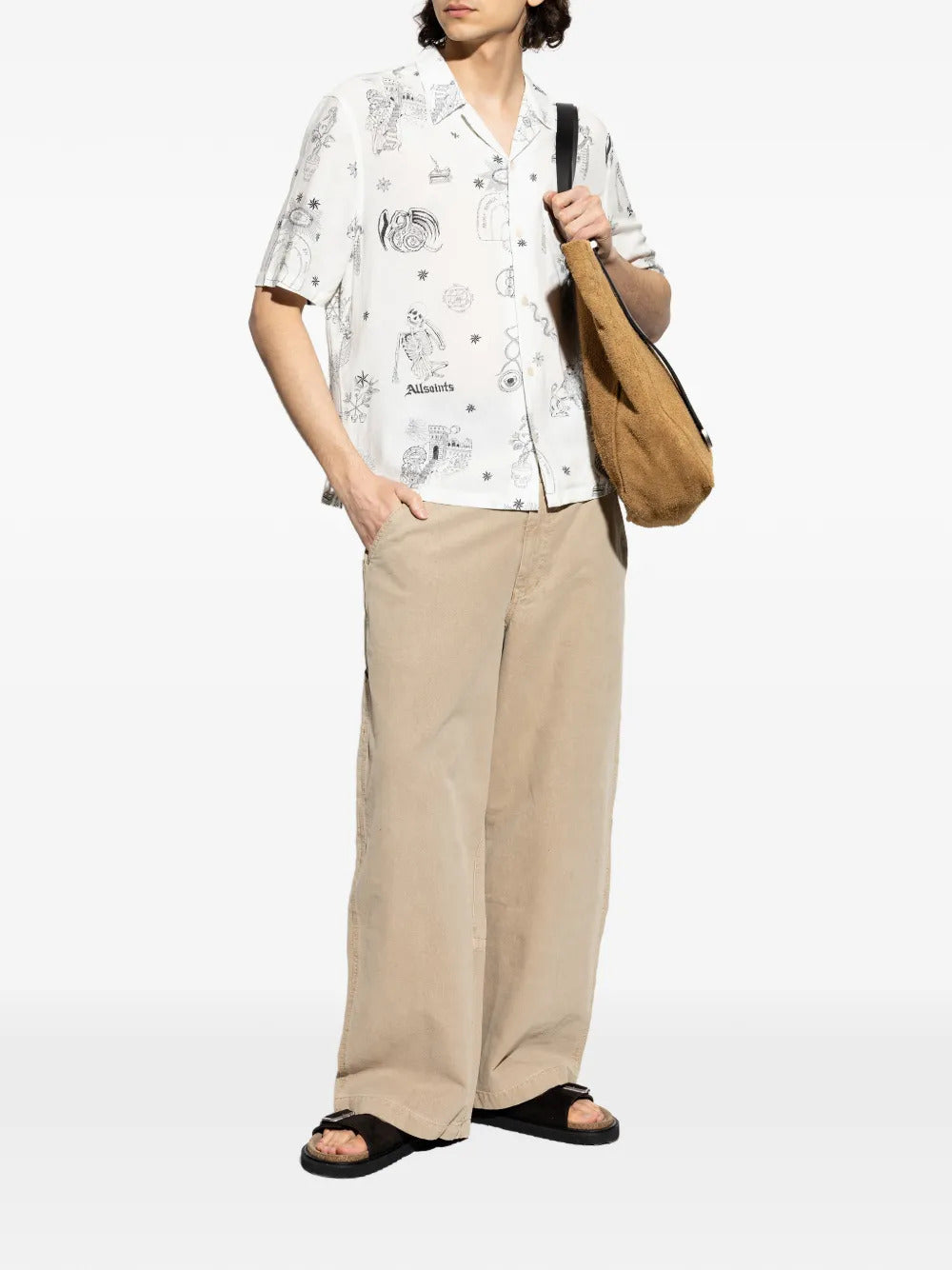 AllSaints Terra printed chest-pocket shirt