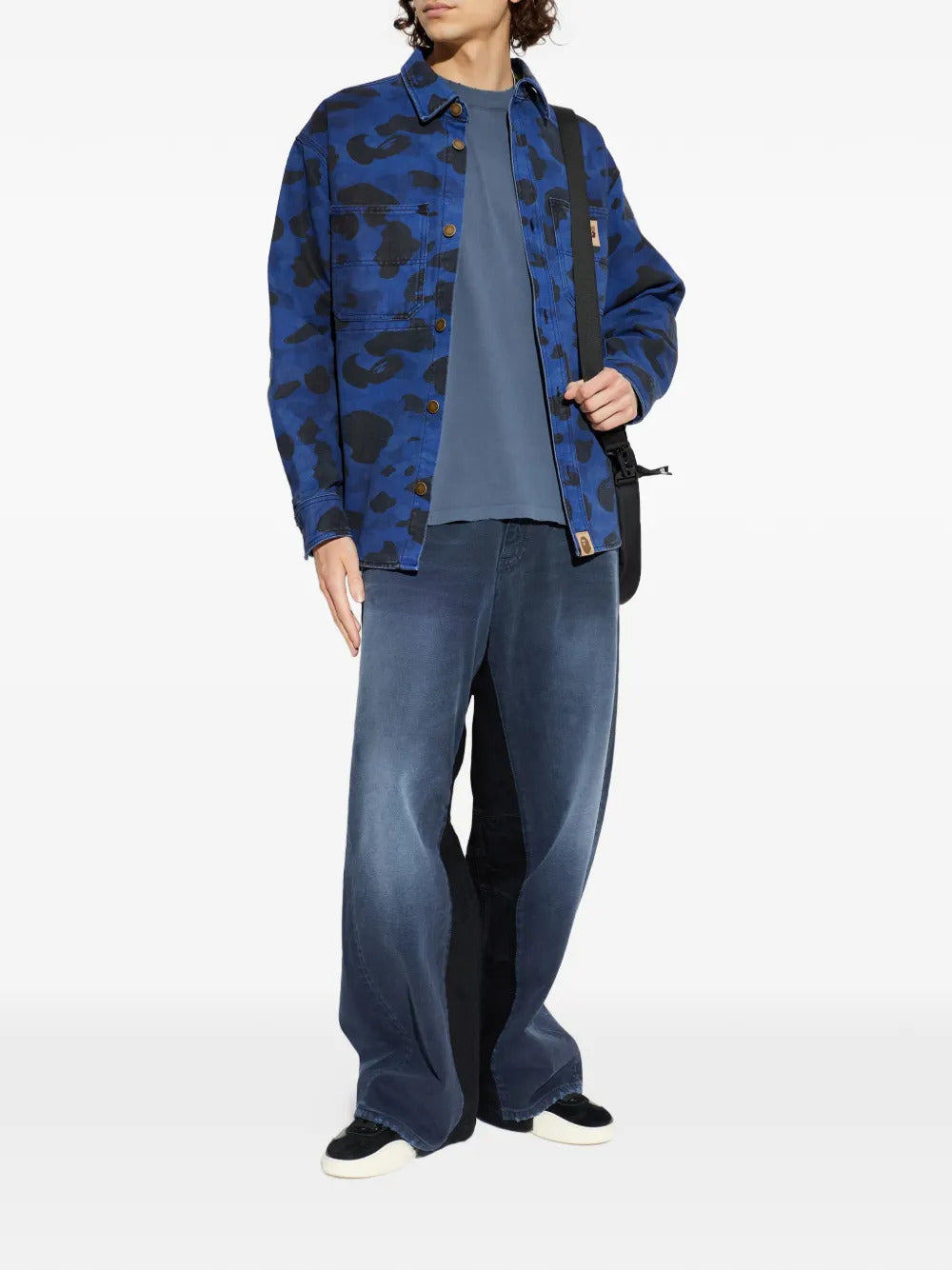 A BATHING APE®  1ST Camo camouflage logo-patch shirt