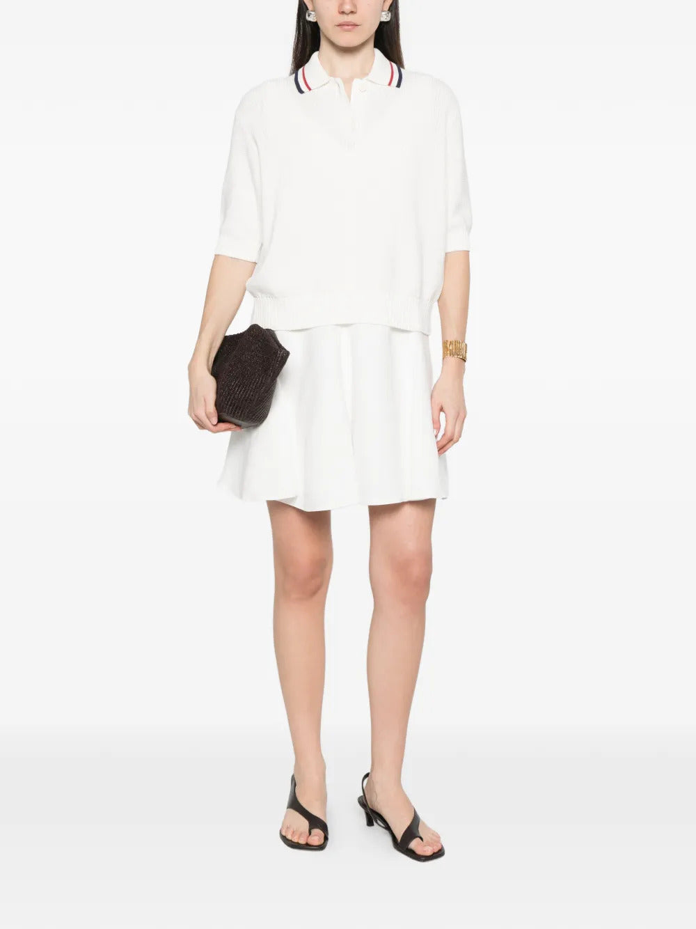 Brunello Cucinelli  striped-collar polo top