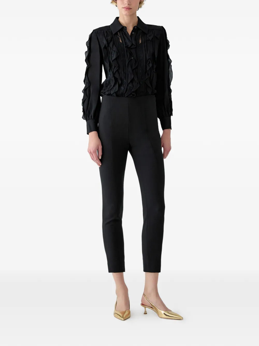Carolina Herrera  ruffled georgette blouse