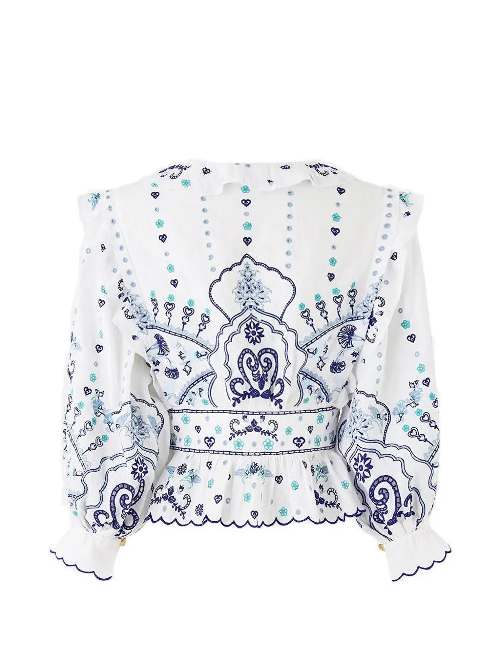 Camilla  ruffled V-neck blouse