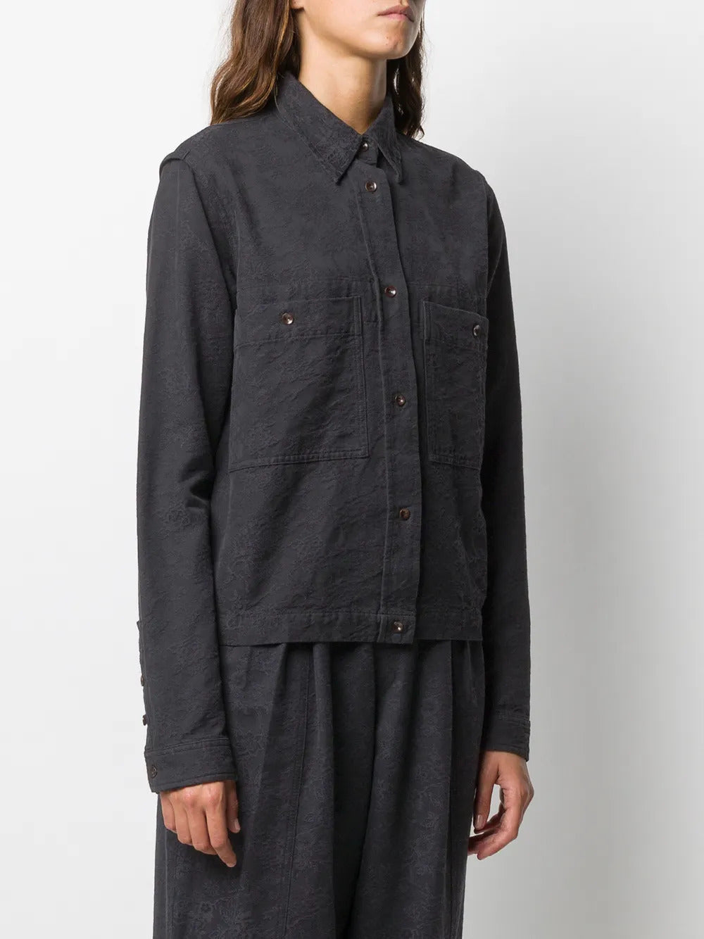 YMC  floral jacquard cotton shirt