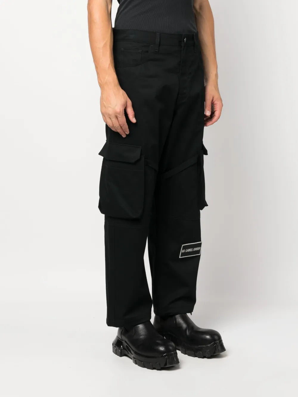 44 LABEL GROUP logo-patch cotton cargo pants