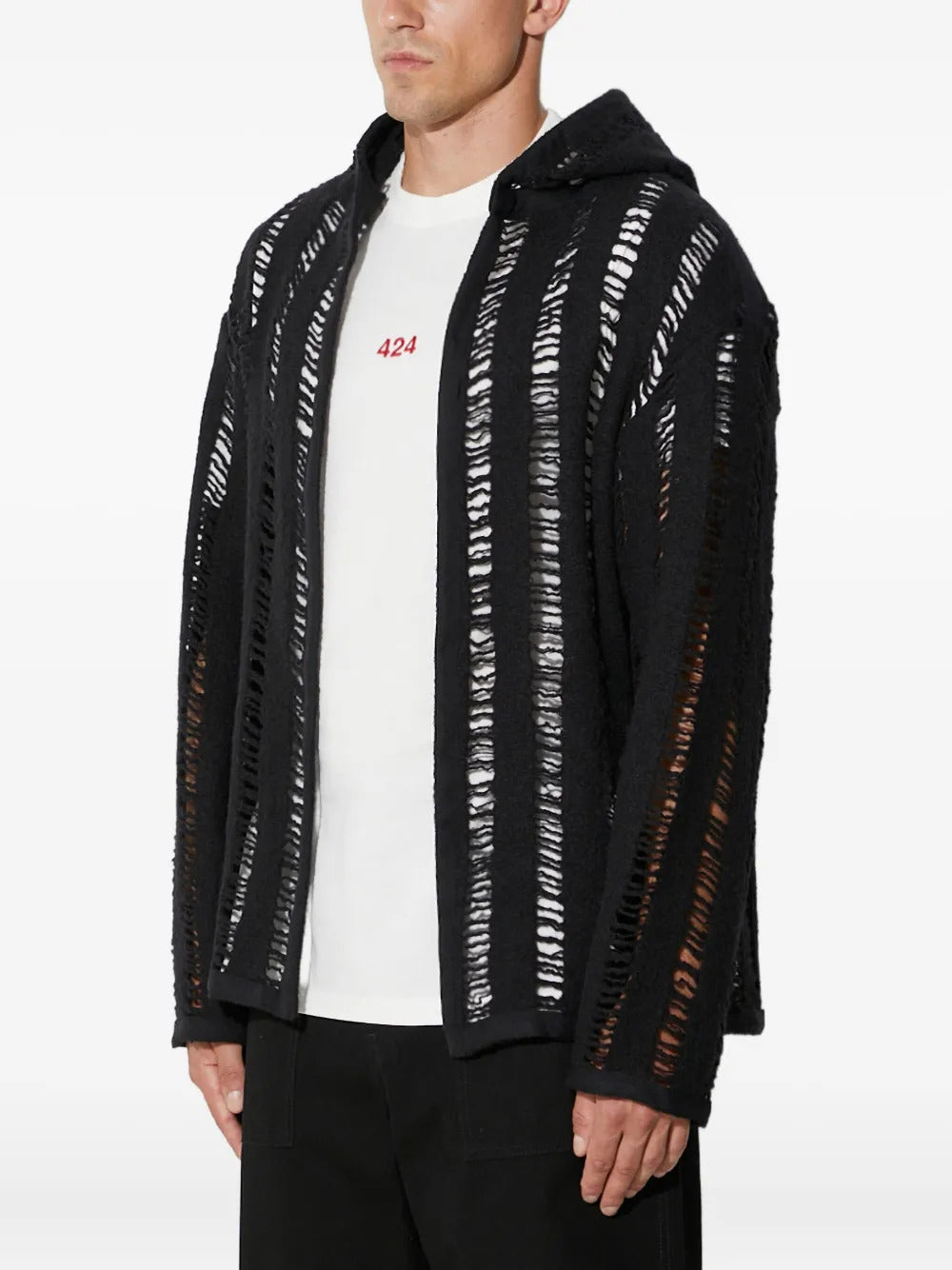 424 open-knit hoodie
