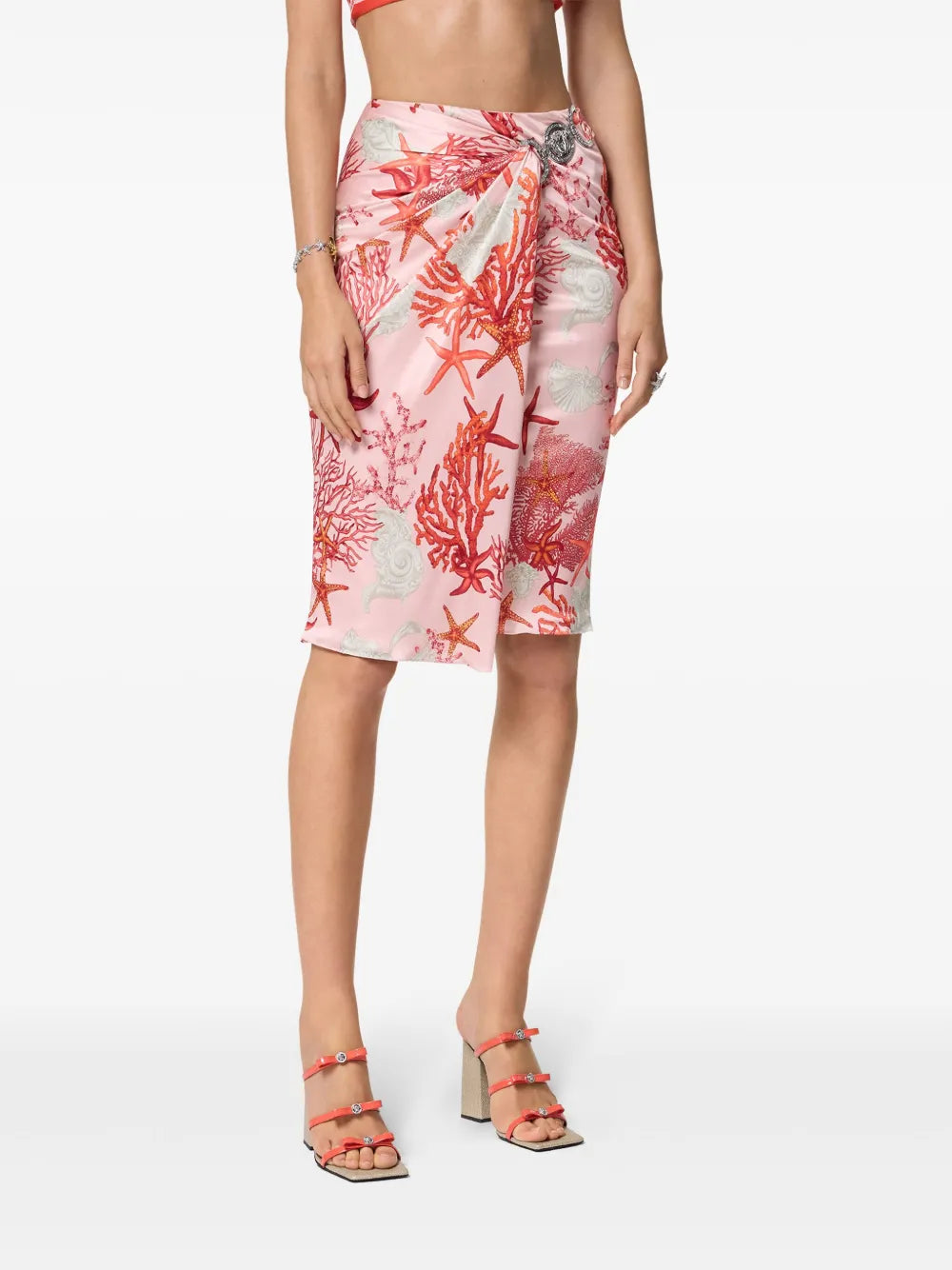 Versace  Barocco Sea gathered midi skirt