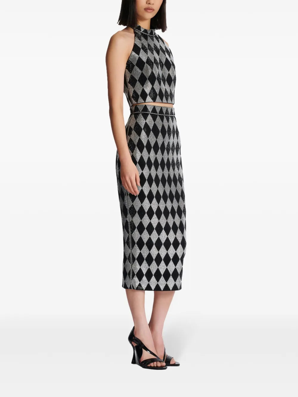 Balmain  rhinestone-embellished midi skirt
