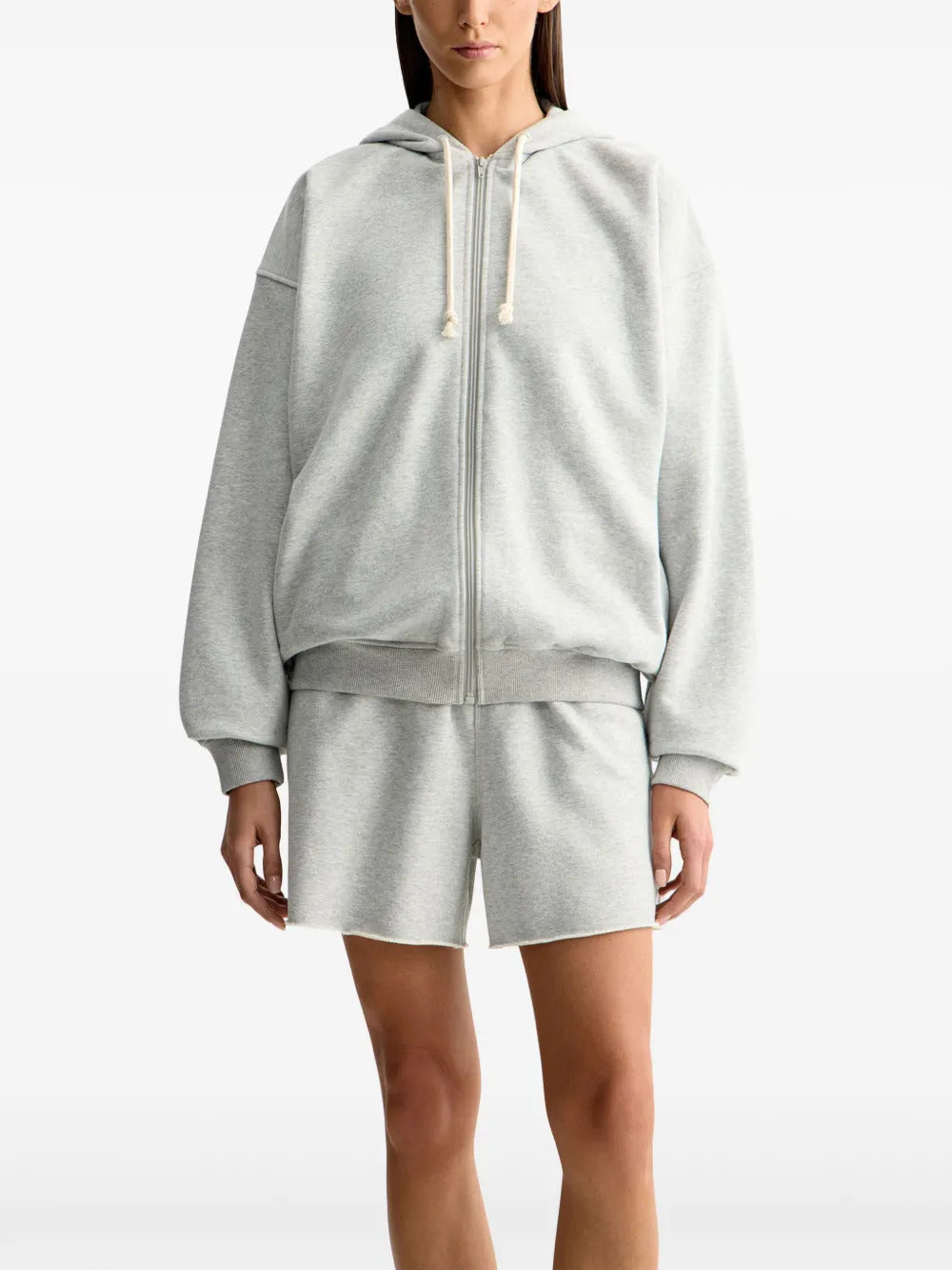 12 STOREEZ  mélange-effect zip-up hoodie