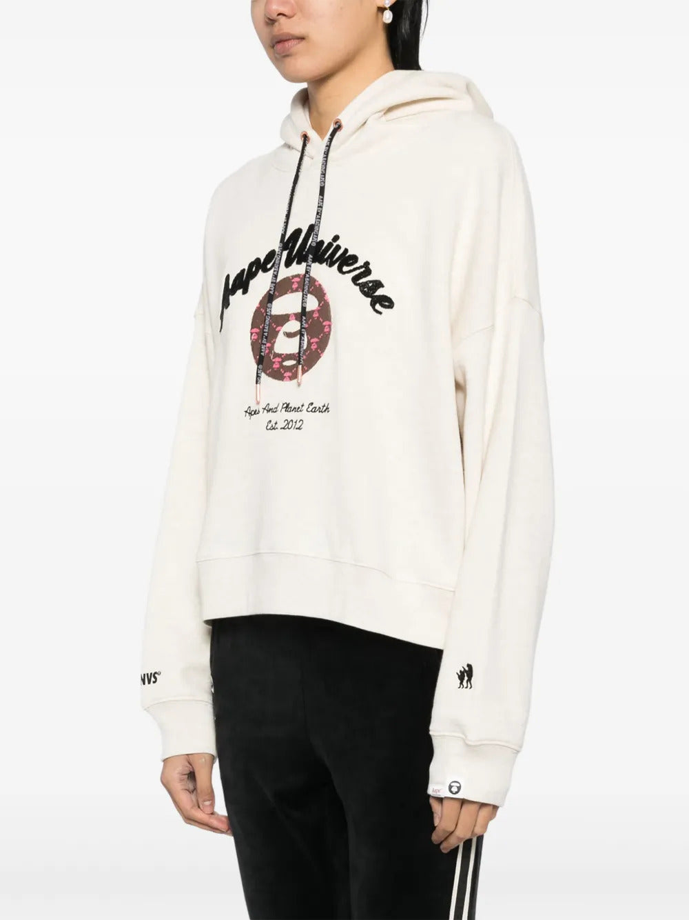 APE BY *A BATHING APE®  logo-patch hoodie