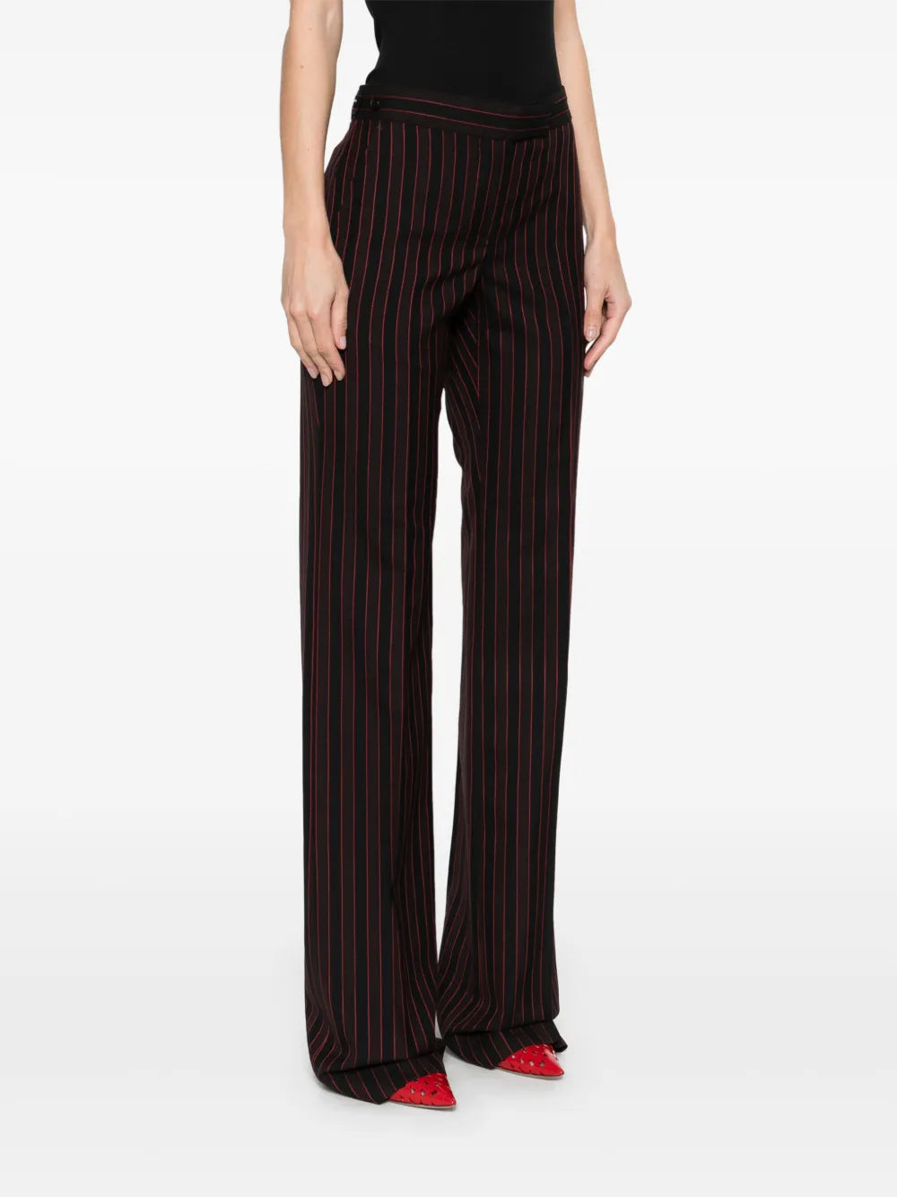 Alexander McQueen pinstriped low-sise trousers