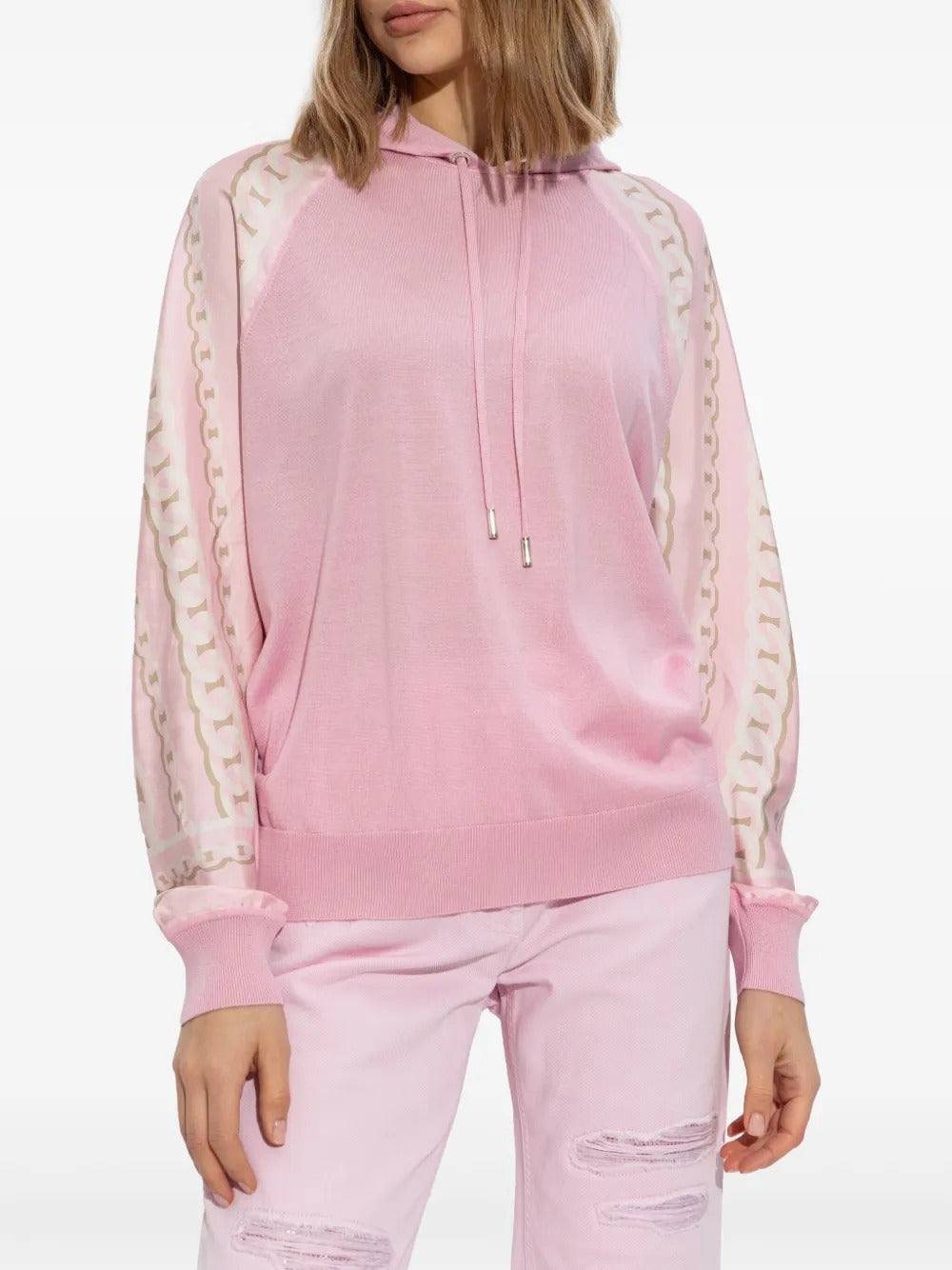 Versace chain-print wool hoodie