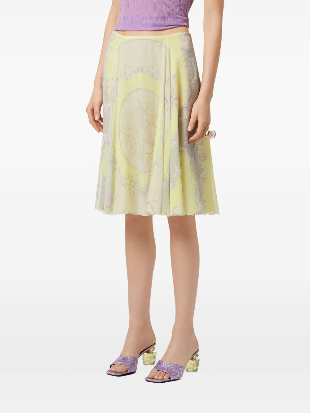 Versace Cameo silk midi skirt