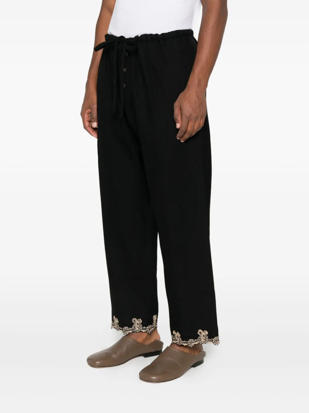 BODE lace-trimmed drawstring trousers