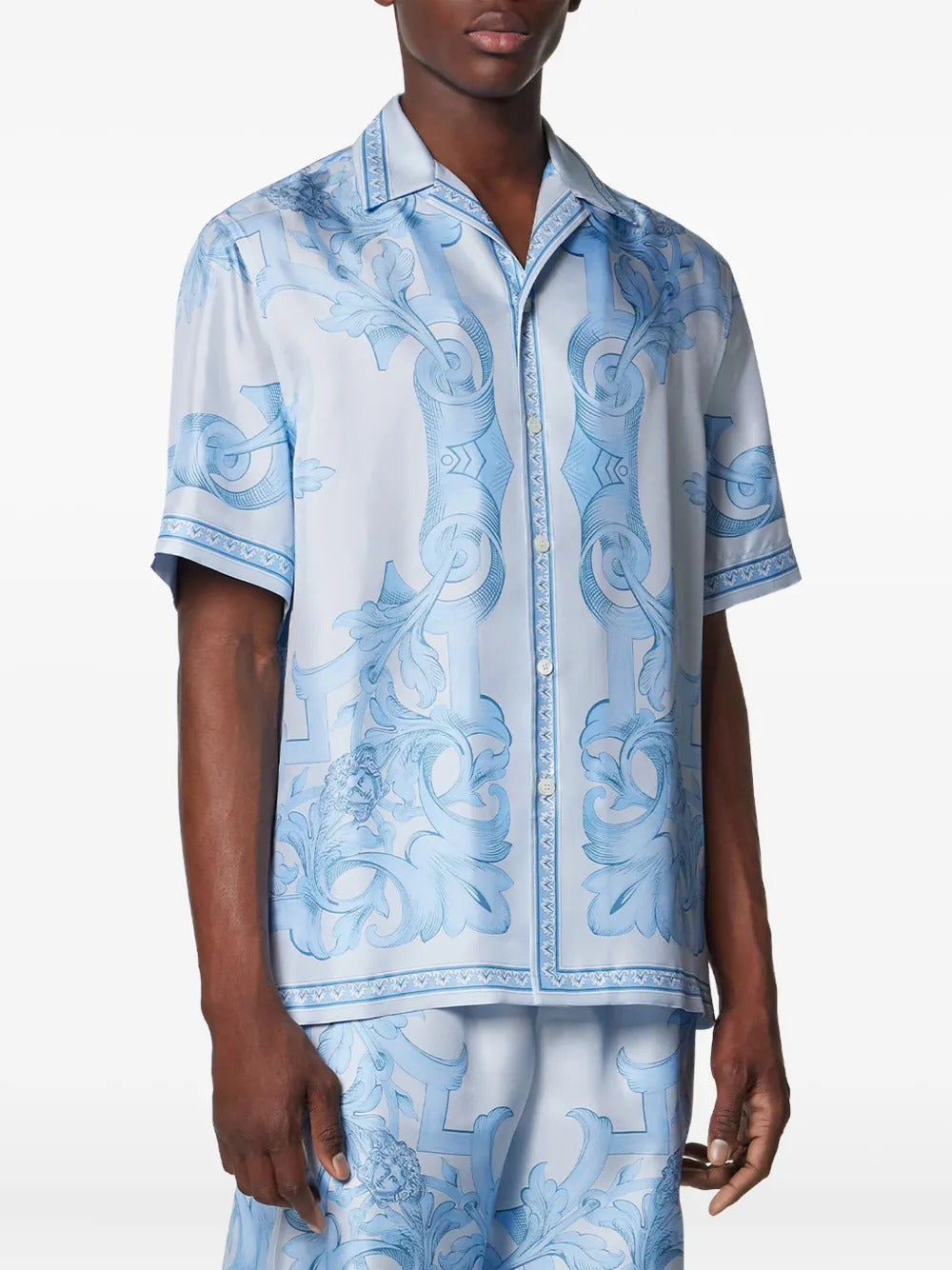 Versace Barocco-print short-sleeve shirt