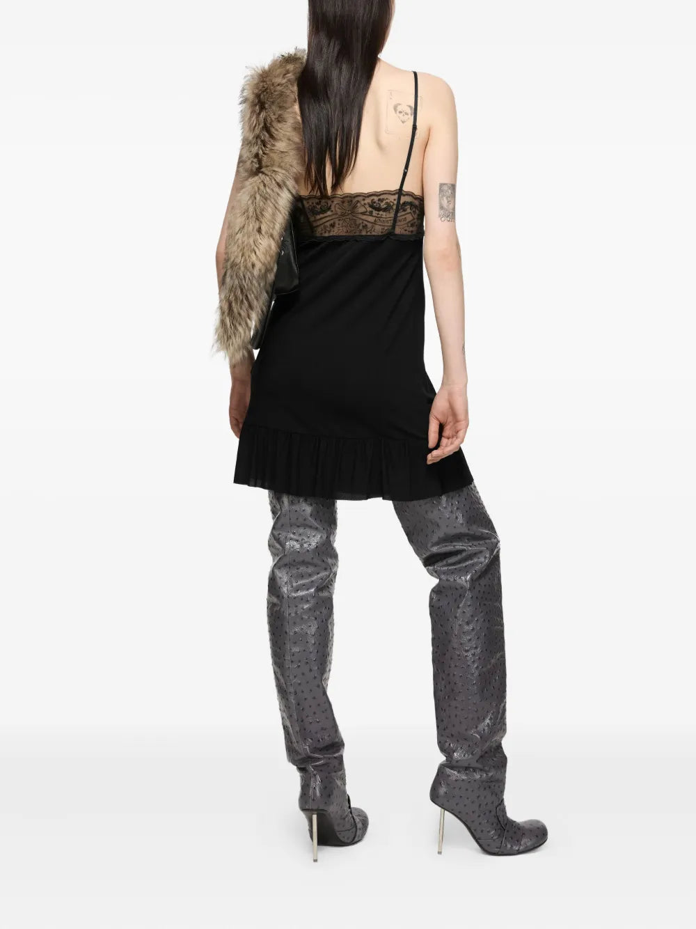 Acne Studios lace-trim mini dress