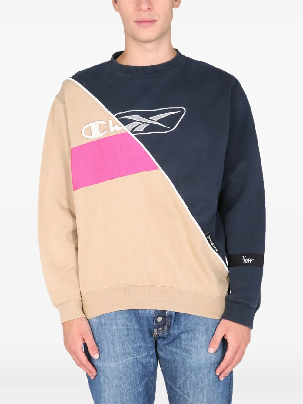 1/OFF colourblock logo sweatshirt