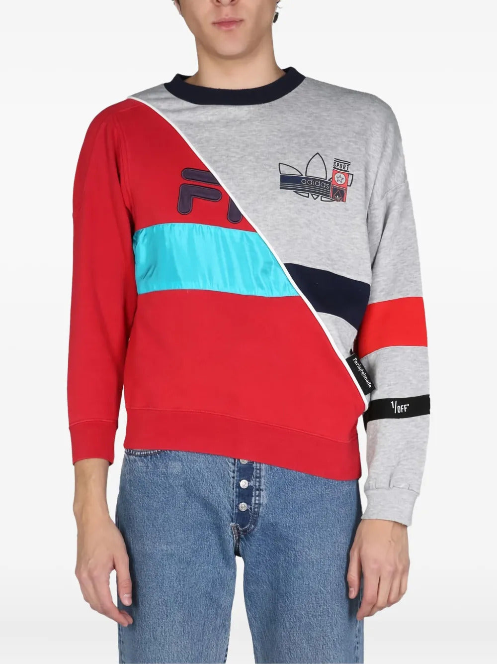 1/OFF colourblock logo sweatshirt