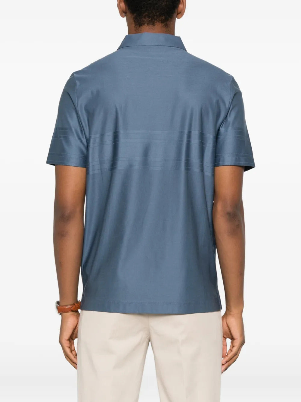 Canali stripe-detail polo shirt