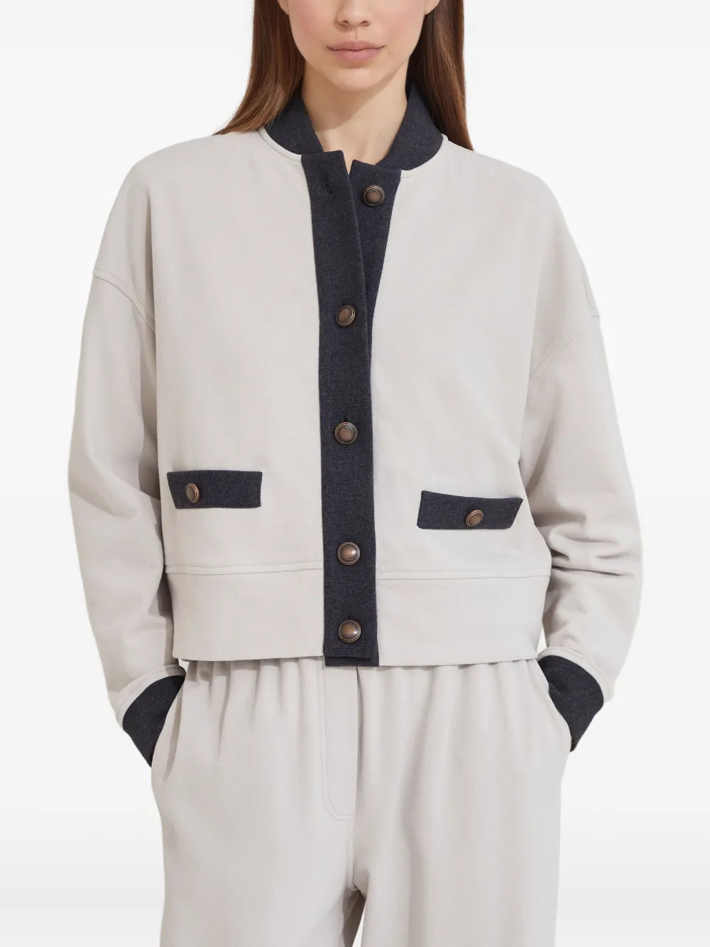 Brunello Cucinelli  button-fastening panelled sweatshirt