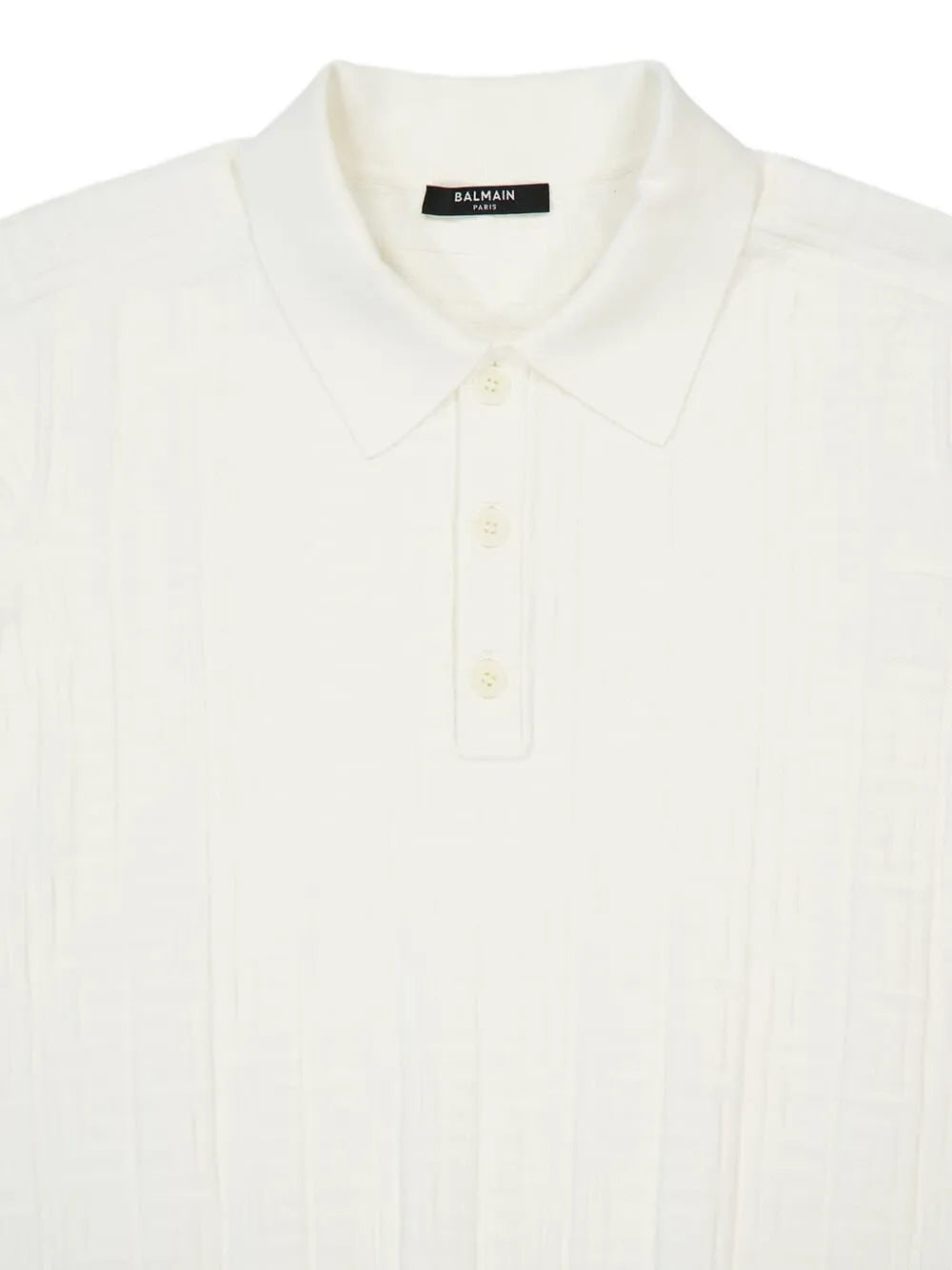 Balmain  textured knitted polo shirt