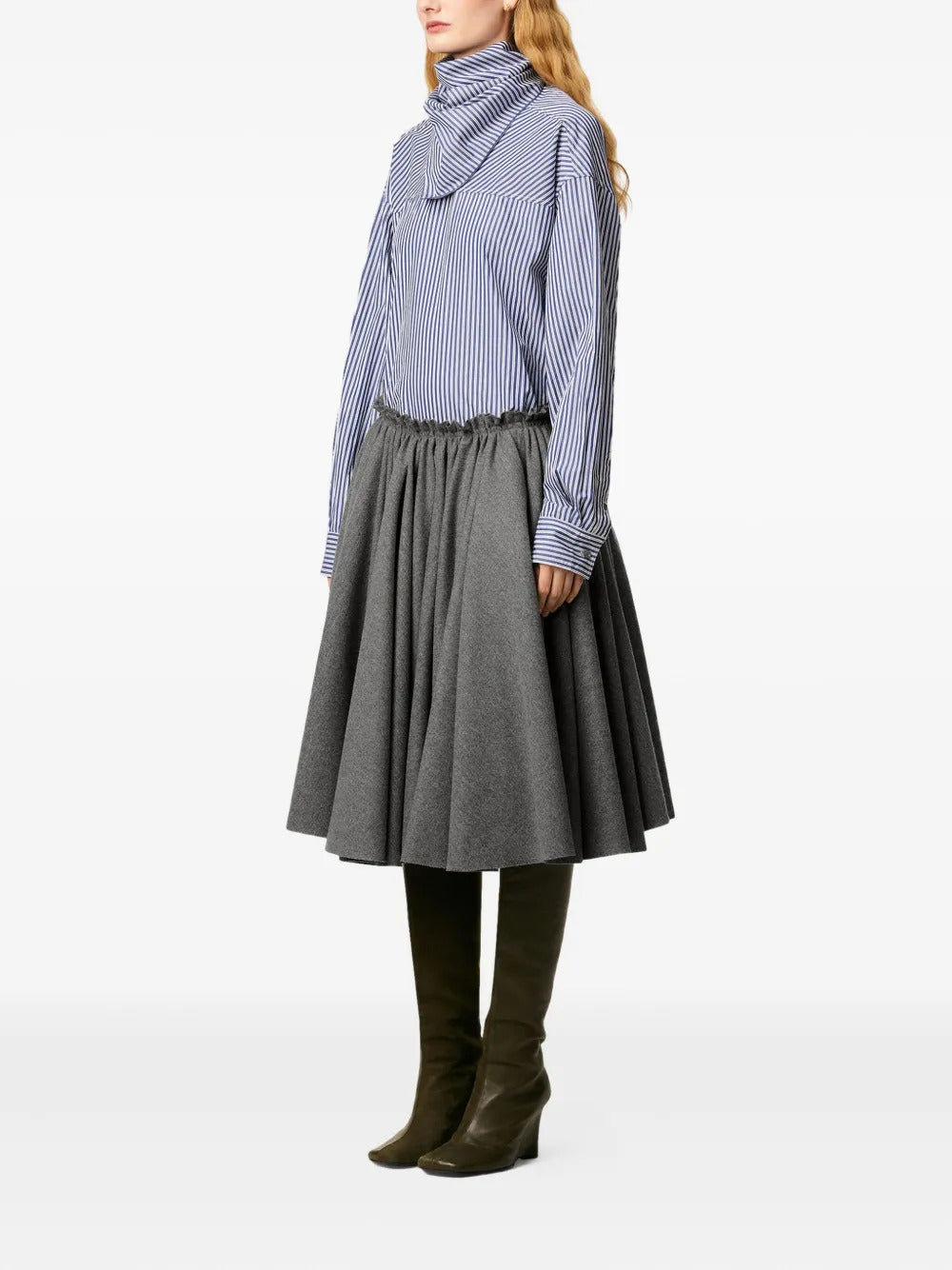 AMI Paris Corolla wool midi skirt