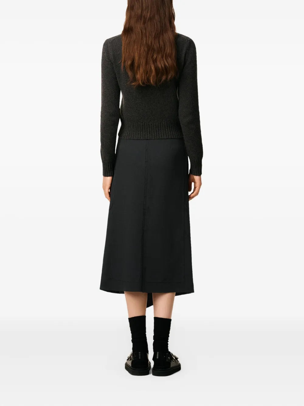 AMI Paris  wrap asymmetrical wool midi skirt