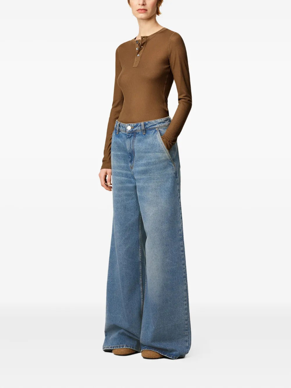 AMI Paris cotton super wide-leg jeans