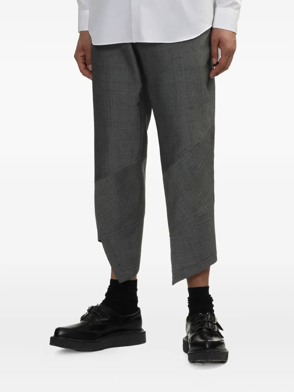 Black Comme Des Garçons  panelled asymmetrical trousers