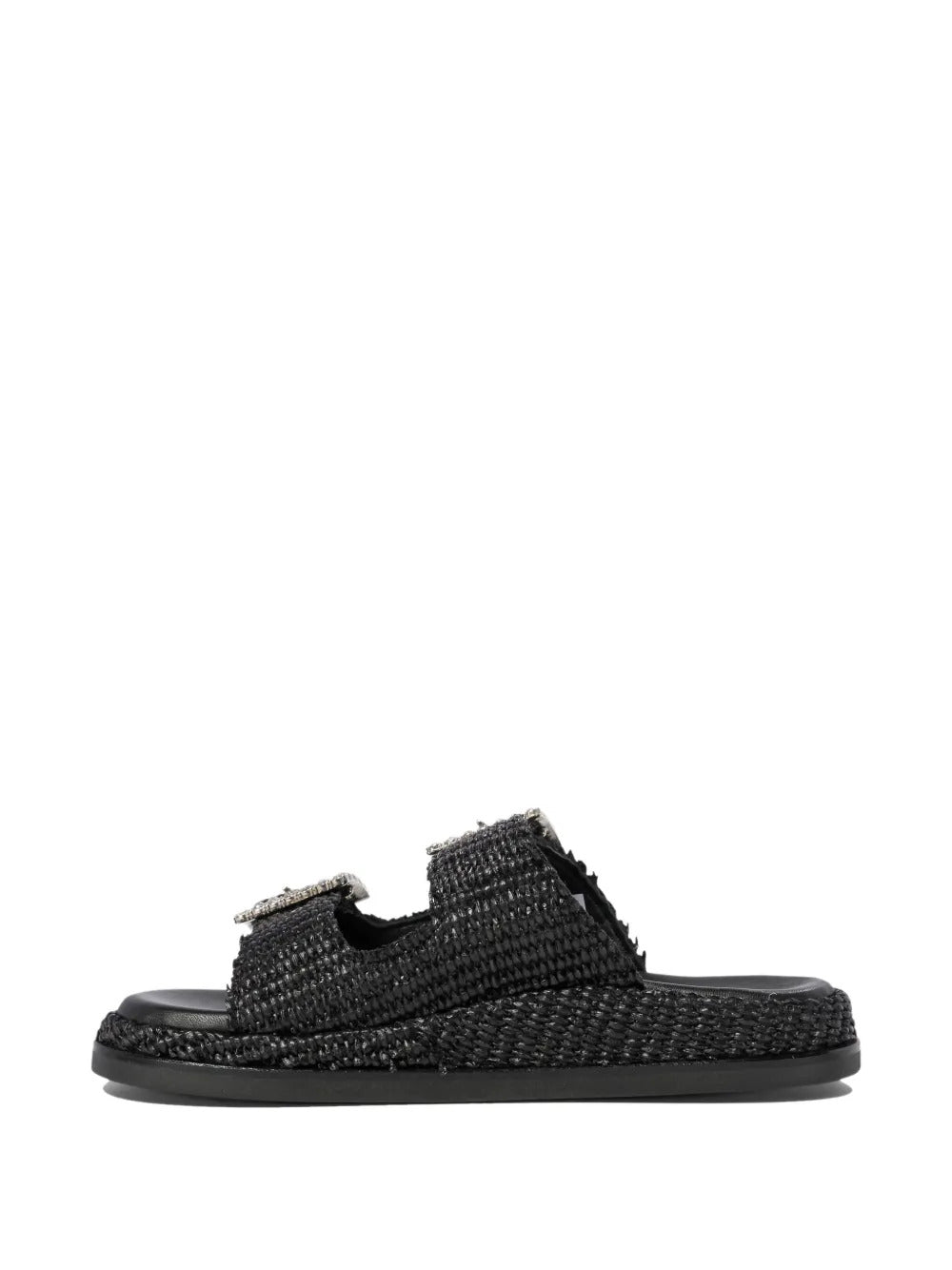 ALIBI  raffia embellished buckle sandals