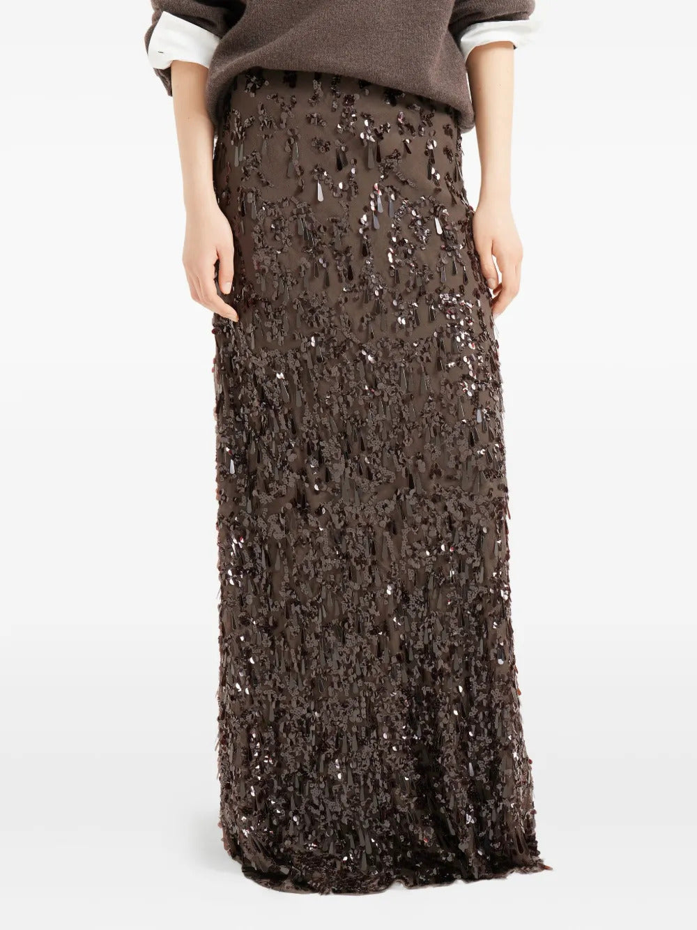 Brunello Cucinelli sequin-embellished maxi skirt
