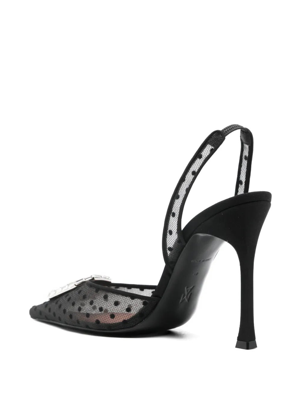 Amina Muaddi Camelia lace polka-dot pumps