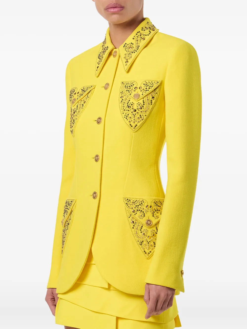 Versace crystal-embellished jacket