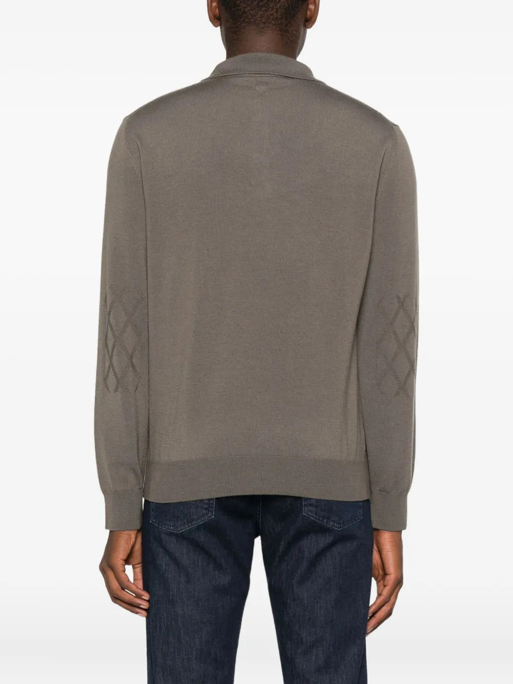 Canali  diamond-pattern polo shirt